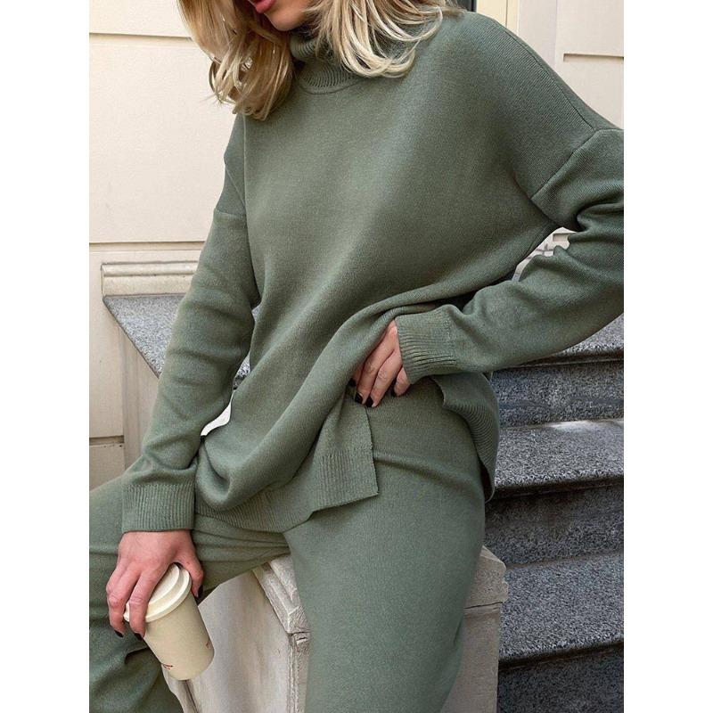 Осенне-зимние женские свитера, водолазки, женские пуловеры, вязаные джемперы с разрезом по бокам, рождественский свитер, большие размеры, для женщин