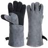 1 пара серых сверхмощных сварочных перчаток, жаропрочных кожаных перчаток для пожарных печей