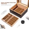 Wooden cigar humidor storage box transparent window moisturizing cigar case collector’s display organizer manufacturer supply