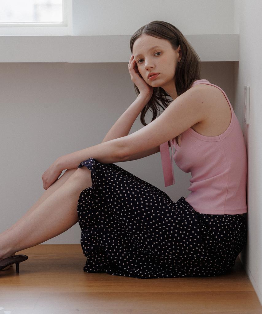 Pilot Dot Pattern H-Line Skirt (2 Colors)