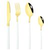 4Pcs Black Gold Cutlery Set Knives Fork Spoon Dinner Tableware Stainless Steel Dinnerware Party Kitchen Flatware Silverware Set