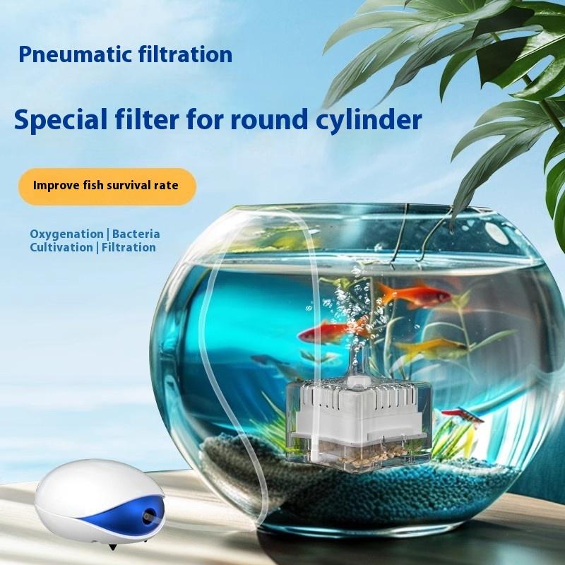 Мини Аквариумный Фильтр Аэратор 2-в-1 Пневматический Фильтр Аквариум Камень для Аэрации Кислородный Насос Очистка Воды Аквариумные Аксессуары