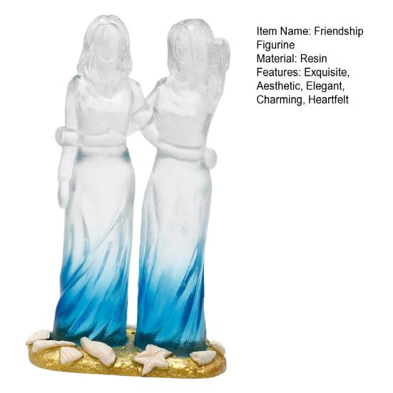 Sea Glass Style Sisters Friendship Figurine Resin 2/3/4 Sisters Hugging Sculpture Memorial Keepsake Gift for Sister Best Friend Woman