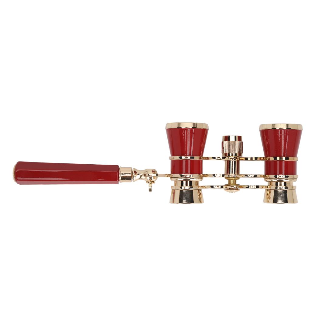 Opera Glasses Binoculars with Handle 3X25 Metal Portable Theater Glasses for Watching Drama Stage Play Art Performance