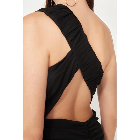 Multicolored Fitted Lined Knitted Floral Pattern Dress