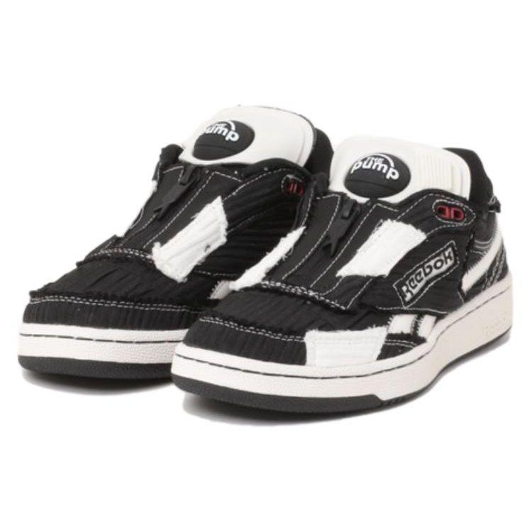 Reebok X Market Club C 85 PUMP Круглый носок Комфорт Низкие кеды для скейтбординга, Унисекс Черный 100069831