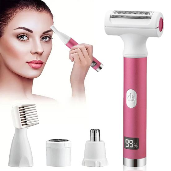 Женская электробритва с 4 головками, светодиодный дисплей, USB-зарядка, портативная