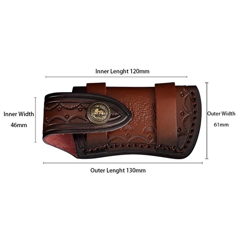 Верхний слой кожаного чехла для походного портативного складного прямого ножа Hoster Home DIY Инструмент Части Сумка для хранения Аксессуары