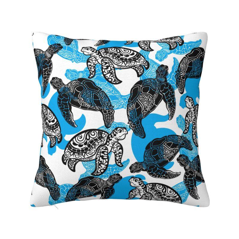 Luxury Race To Safety Sea Turtle Throw Pillow Covers Home Decorative D Print Sofa Chair Cushion Cover Polyester Cozy Pillowcase