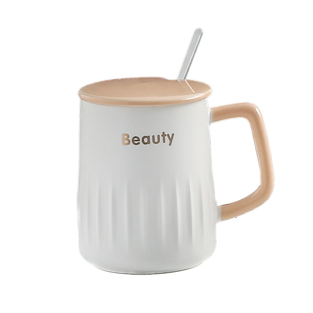 Creative and Simple English Mug with High Appearance Office and Household Ceramic Cup  Large Capacity Couple Water Cup Coffee Cup