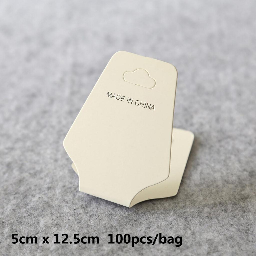 100 шт./пакет, крафт-бумага, лента для волос, упаковка для карточек, ПВХ-бирки, демонстрационные карты для ювелирных изделий, серьги, браслет, ожерелье, подвесные открытки