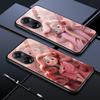 Для OPPO A16 A16s A18 A38 A58 A78 A96 A98 Reno8T 10 Pro 12F Realme C30 C33 C63 C65 C67 3D Smile Princess Series Hard Glass и Soft TPU Phone Case