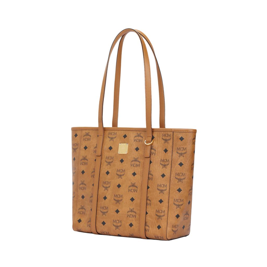 MCM Toni Logo Print Design Faux Leather Shoulder Bag Small Women Shoulder Bag Cognac MWPFSMT02CO001