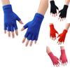 1 Pair Half Finger Gloves Warm Stretchable Acrylic Fiber Comfortable Soft Fingerless Gloves For Women