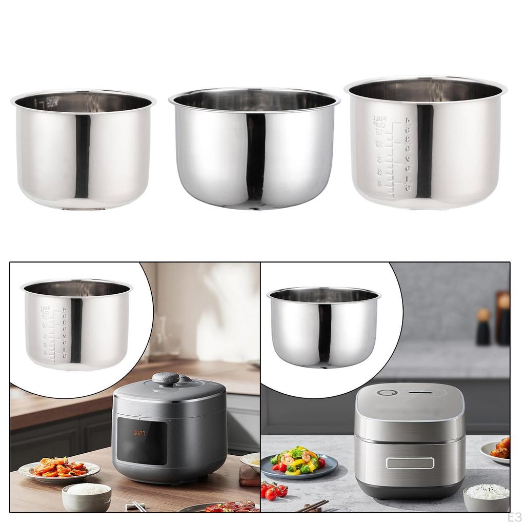 Rice Cooker Inner Container Liner Multiuse Portable Stainless Steel Pot Kithcen Tool