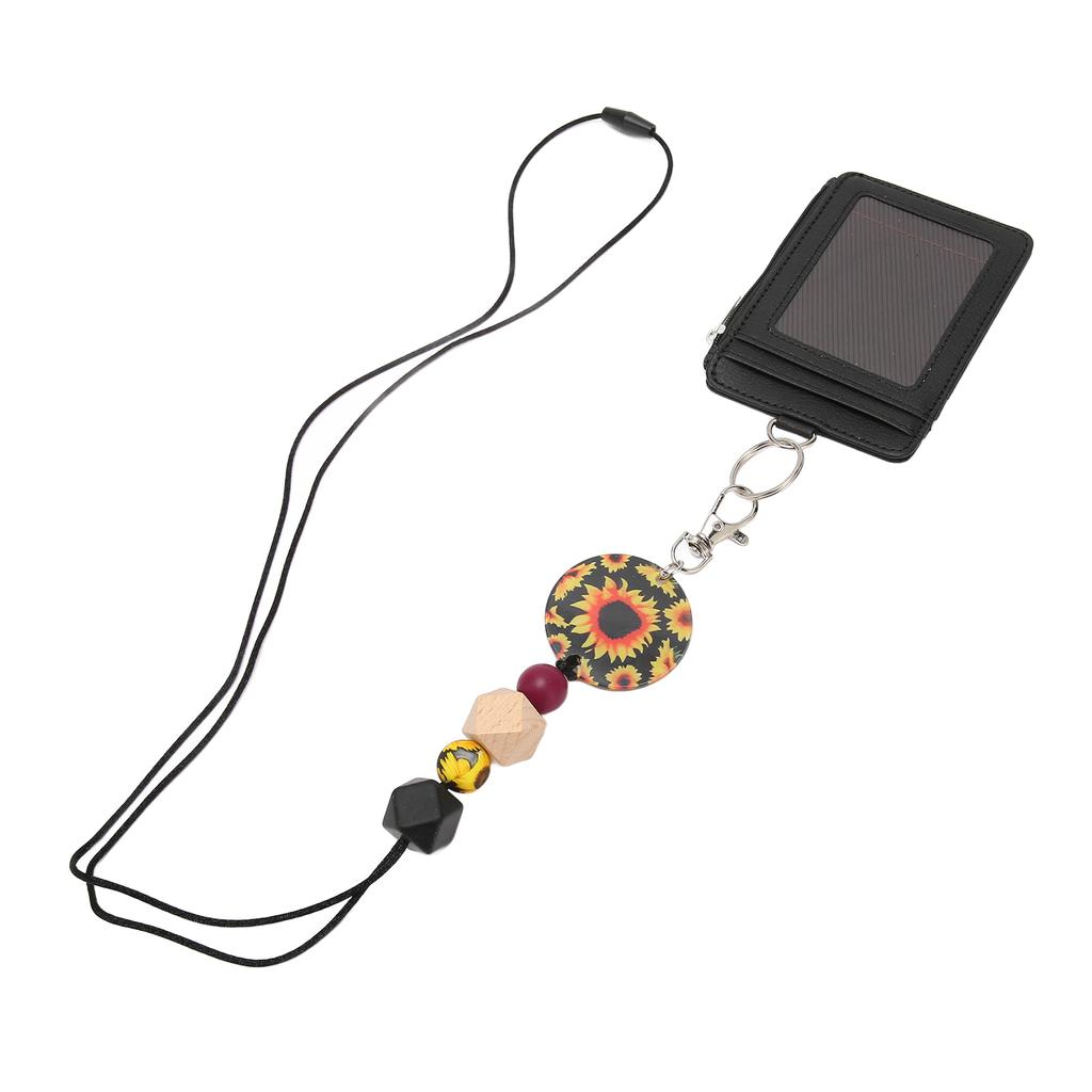 Держатель для бейджа вертикальный из искусственной кожи с силиконовым шнурком для подвешивания с разделительной нитью