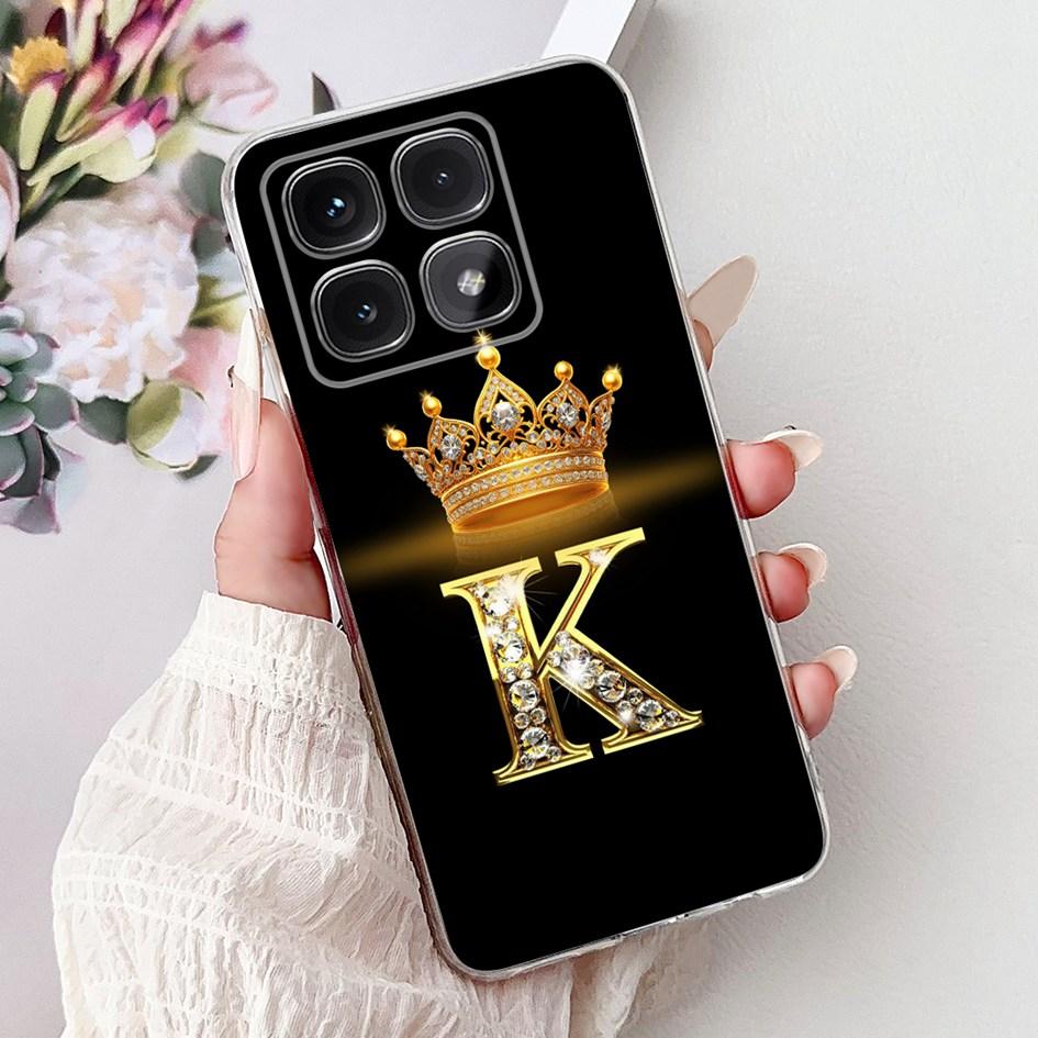 Для Xiaomi 14T Pro 5G Чехол Роскошные Буквы Короны Мягкий Силикон Чехол для Телефона Пары Для Xiaomi 14T Mi14T 14TPro 2024 Защитные Оболочки