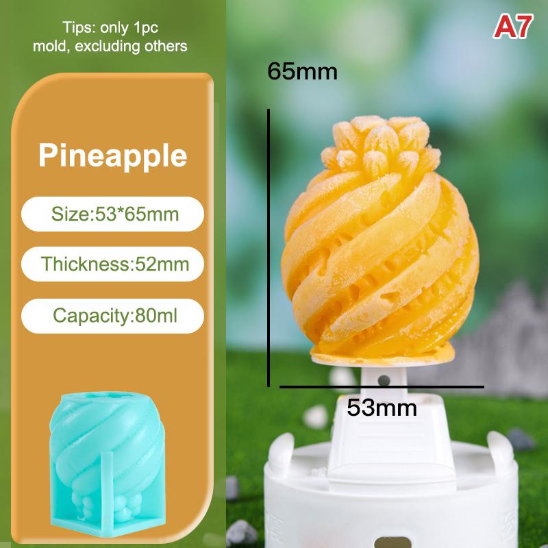 Форма для мороженого M-Food-Safe Фрукты 3D Дизайн Клубника Манго Персик Легкое извлечение Форма для торта, шоколада, желе, мыла DIY