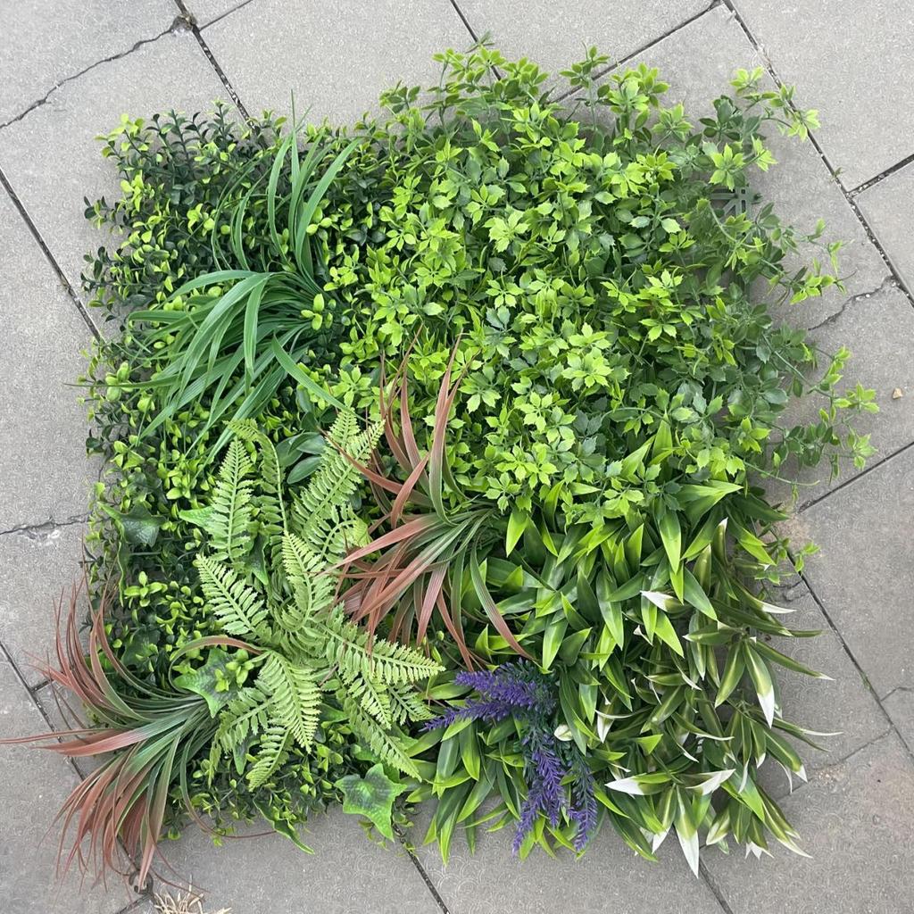 50×50cm Artificial Green Plant Wall - Plastic Vertical Garden, Fake Flower Wall, Synthetic Turf Background