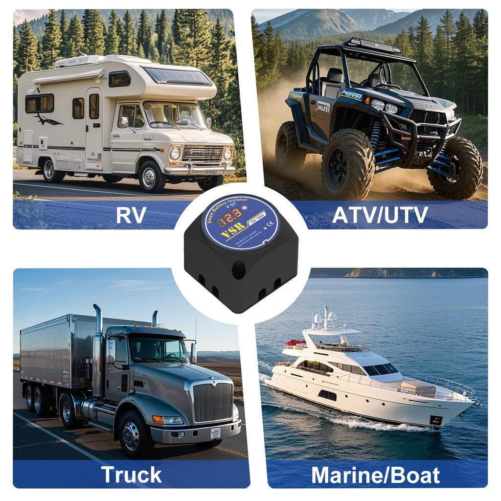 Dual Isolator 12V140Amp Manual and Auto Mode RV Compatible Voltage Sensitive Relay VSR