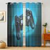 2 Pieces, Blue Game Controller Curtains -30% Blackout - Suitable for Living Room, Bedroom, Kitchen, Home Decoration