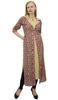 Indian Women's Beige Kurti Printed Long Jacket With Solid Kurta