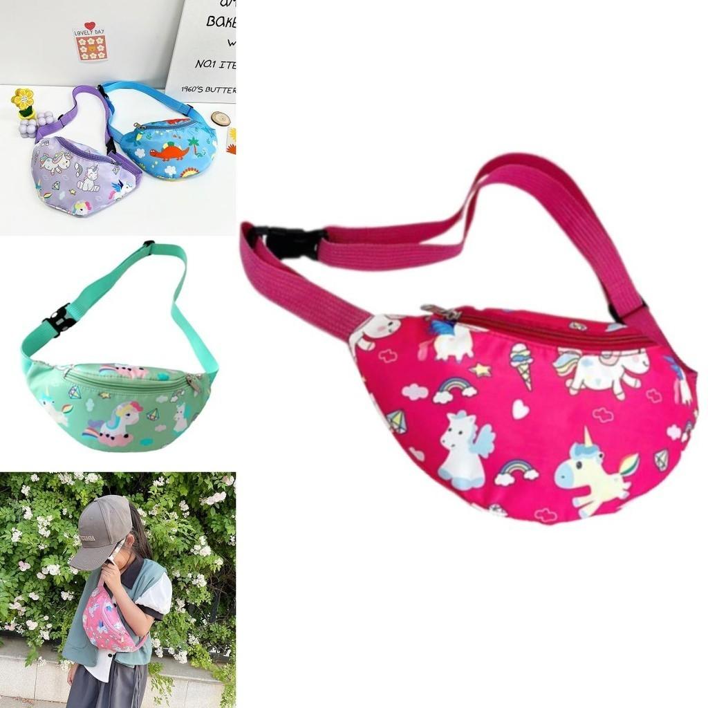 Милая детская поясная сумка с единорогом, мультяшная сумка через плечо с динозавром, нейлоновый материал, легкая и защищенная от краж