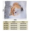 Cozy Blanket Plane Travel Cute Fox Throw Blanket Casual  Bedspread For Chair Sofa Bed