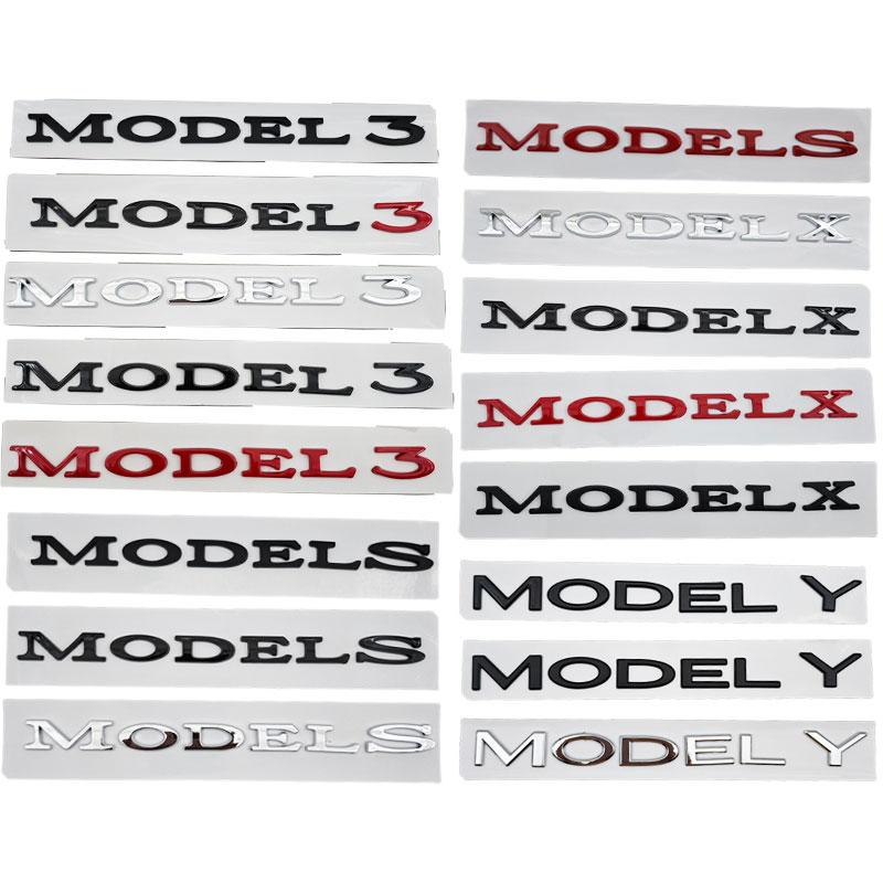 3D ABS Black Model 3 Letters Logo Car Rear Trunk Badge Sticker For Tesla Model X S 3 Y Auto Decal Accessories