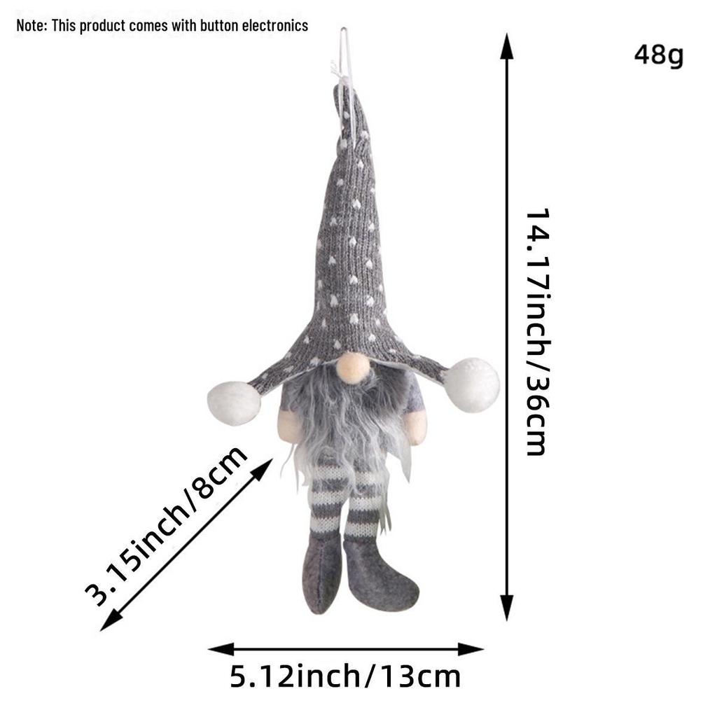 Кукла Рудольф и украшения в виде гномов без лиц с огоньками и пайетками для Рождества