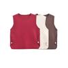 Kaslead New Arrival Women's Clothing Fashion Style Fashion Minimalist Side Button Decoration Knitting Vest 4192129