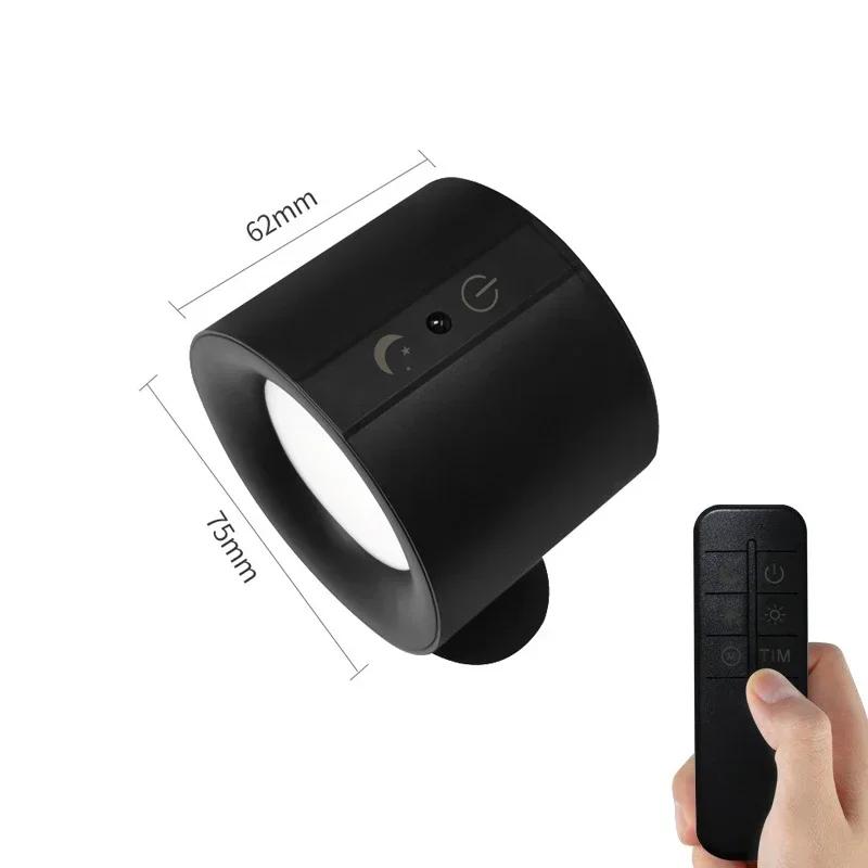 1/2 шт. Светодиодный настенный светильник с вращением на 360°, Перезаряжаемый магнитный беспроводной USB, Сенсорный, Домашний, Спальня, Прикроватная комната, Декор, Настенные светильники для чтения