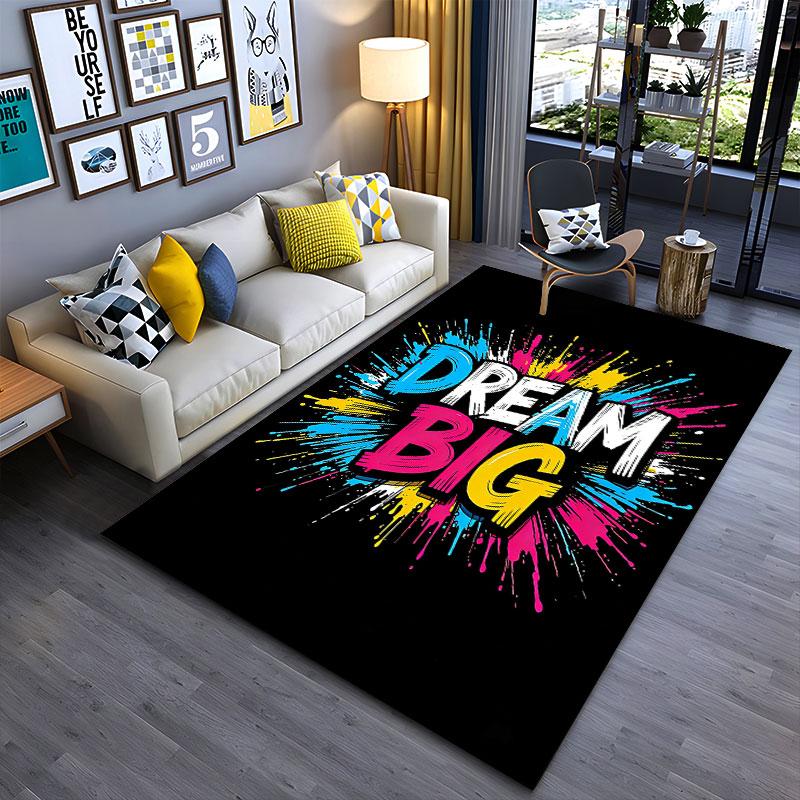 Dream Big Splash Design suitable as a non-slip mat for the living room or bedroom sofa