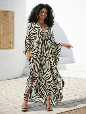 Кафтан больших размеров с богемным принтом, летнее длинное пляжное платье, женская домашняя одежда, купальный костюм, накидка, свободный кафтан