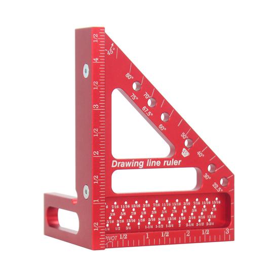 3D Многоугольная измерительная линейка Высокоточная треугольная линейка из алюминиевого сплава с 6 отверстиями для позиционирования