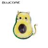 Cute Cartoon Avocado Cat Anime Brooches for Women Men Collar Hijab Pins