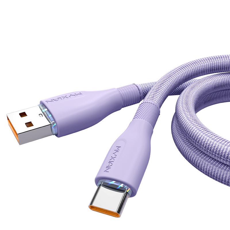 Lan Jing 120W 6A Супербыстрый кабель Type-C для Huawei - Прочный тканевый кабель для зарядки и передачи данных