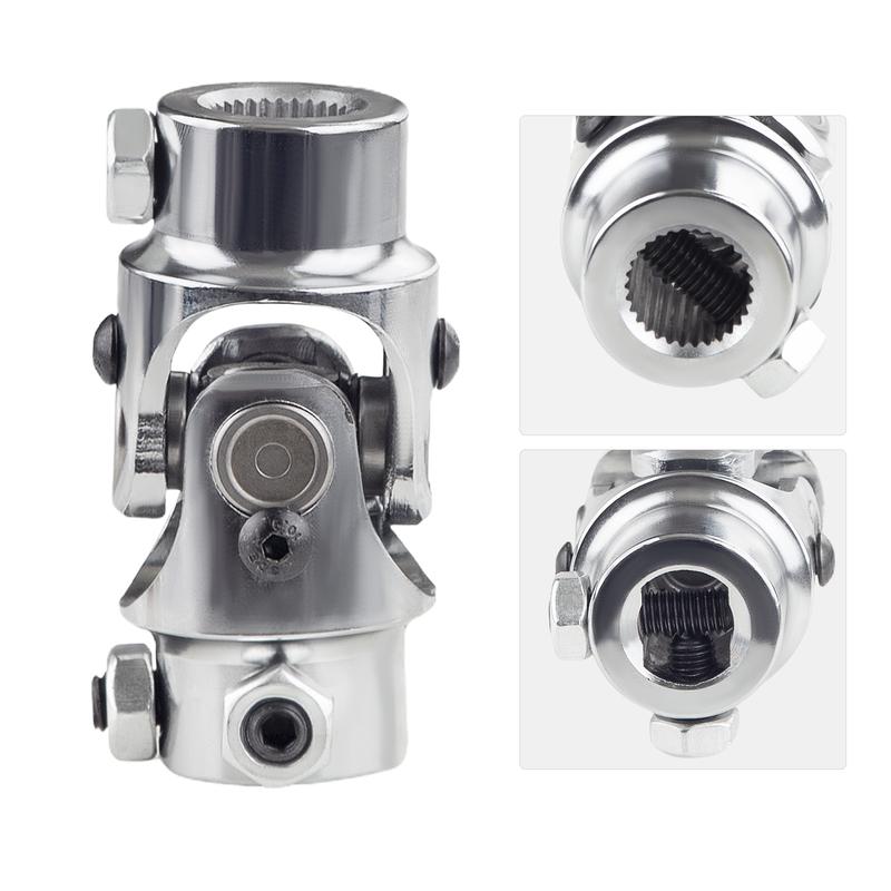 1pc Universal U Joint Single Steering Shaft Working Angle 35°Degree Double Ujoints Shaft 3/4"-30 Spline to 3/4" DD 83mm (3-1/4")