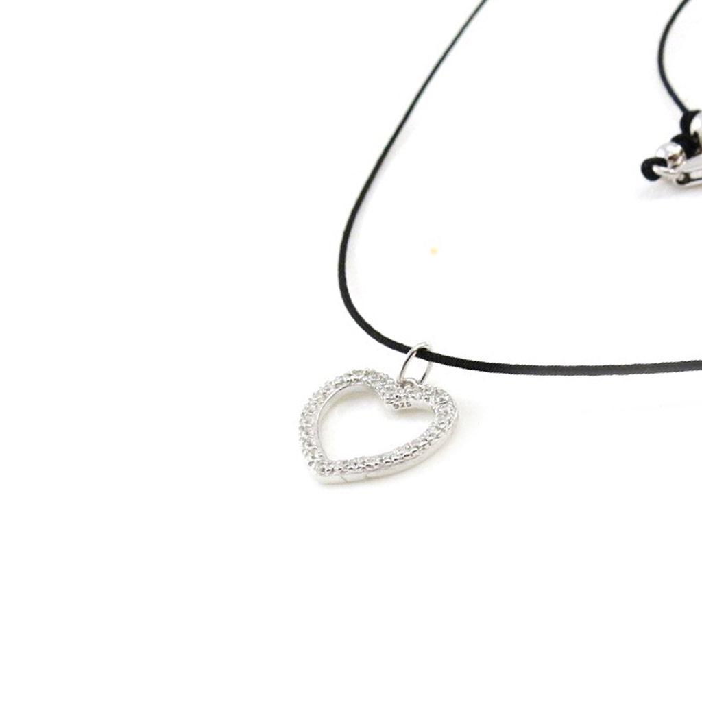 Les Trésors De Lily [J0077] - Серебряное колье "Любовь" серебристо-белое - 13х13 мм