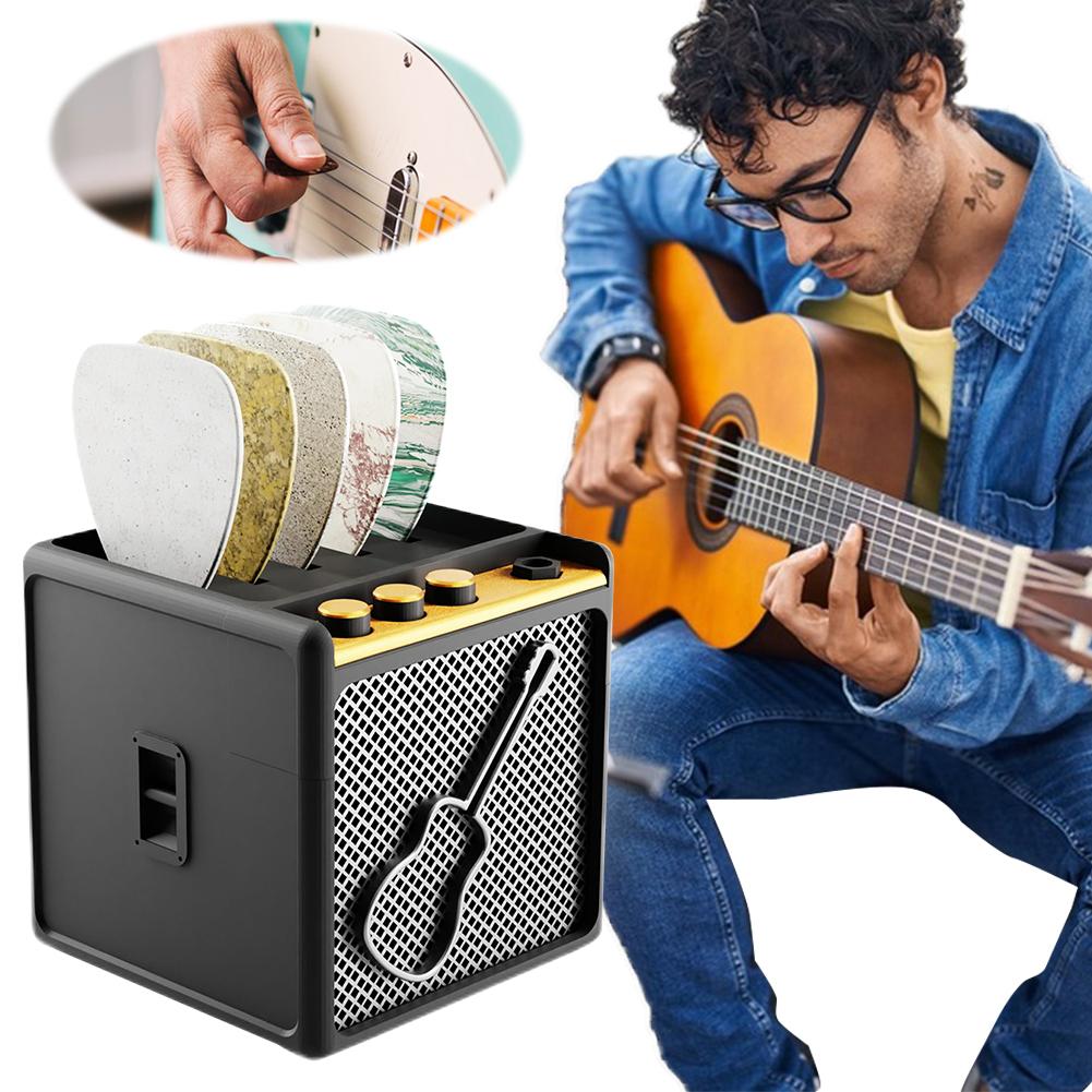 Guitar Picks Holder 3D Printed Plectrum Storage Box Retro Guitar Amp Model Guitar Picks Holder for Picks Storage and Display
