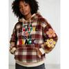 Short Sleeve Independent Winter Leopard Smiley Flower Plush Hooded Sweatshirt Mink Fur Thick