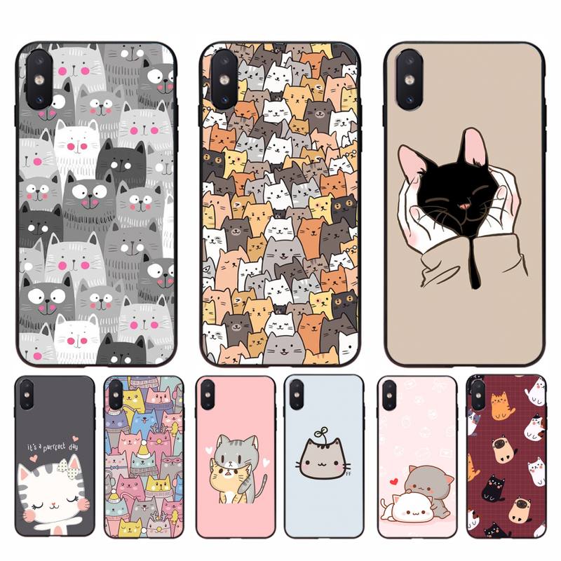 Мягкий чехол для телефона с рисунком кота для iphone 11 12 13 Mini Pro Max X XS MAX 6 6s 7 8 plus 5 5S 5SE XR SE2020