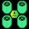 AXX2   4Pcs Car Tyre Valve Stem Luminous Caps Fluorescent Decor for Mercedes Benz W203 W204 W205 W206 W212 W213 W222 W223 E300 C200