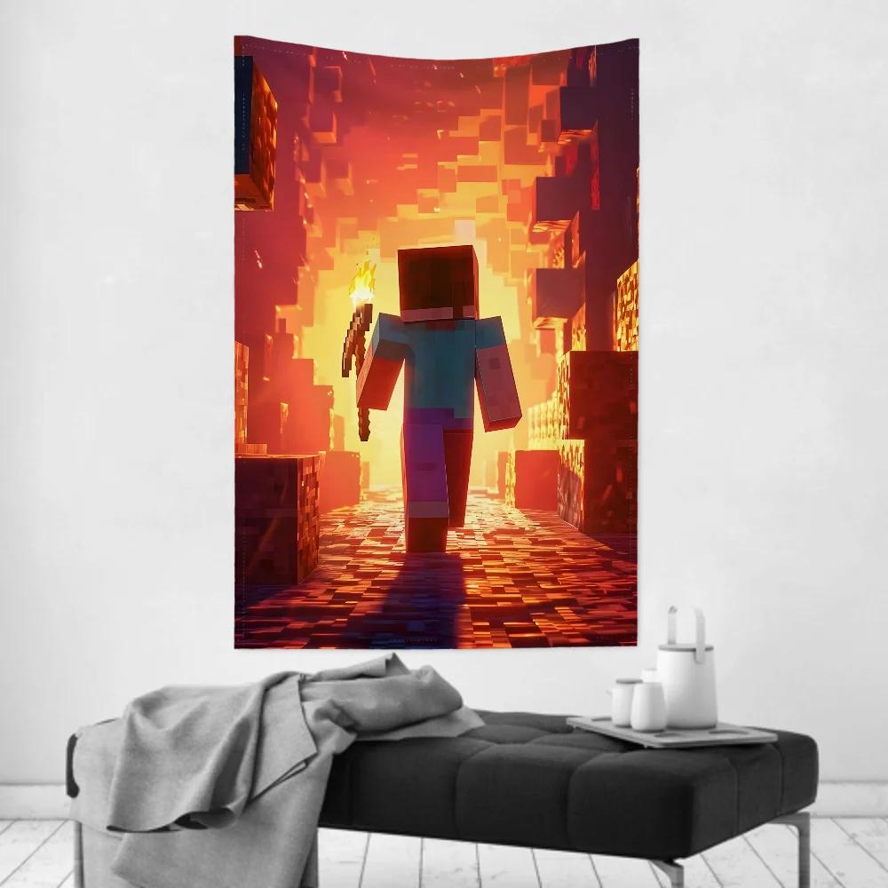 Anime Game HD MMinecraftS Tapestry Room Decor Wall Cloth Party Hanging Background Room Decor Baby Room