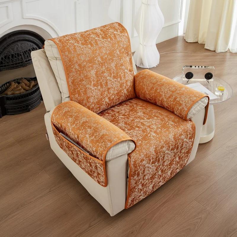 Thicken Luxury Recliner Chair Cover Nordic Solid Color Single Sofa Cushion Non-slip Relax Lazy Boy Armchair Slipcover Home Decor