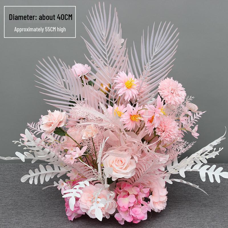 Свадебное цветочное оформление 2025: Сцена банкетного приема по случаю помолвки, Цветочные ряды для дороги/сцены, Цветы для арки, Искусственная имитация фона, Флористическое искусство.