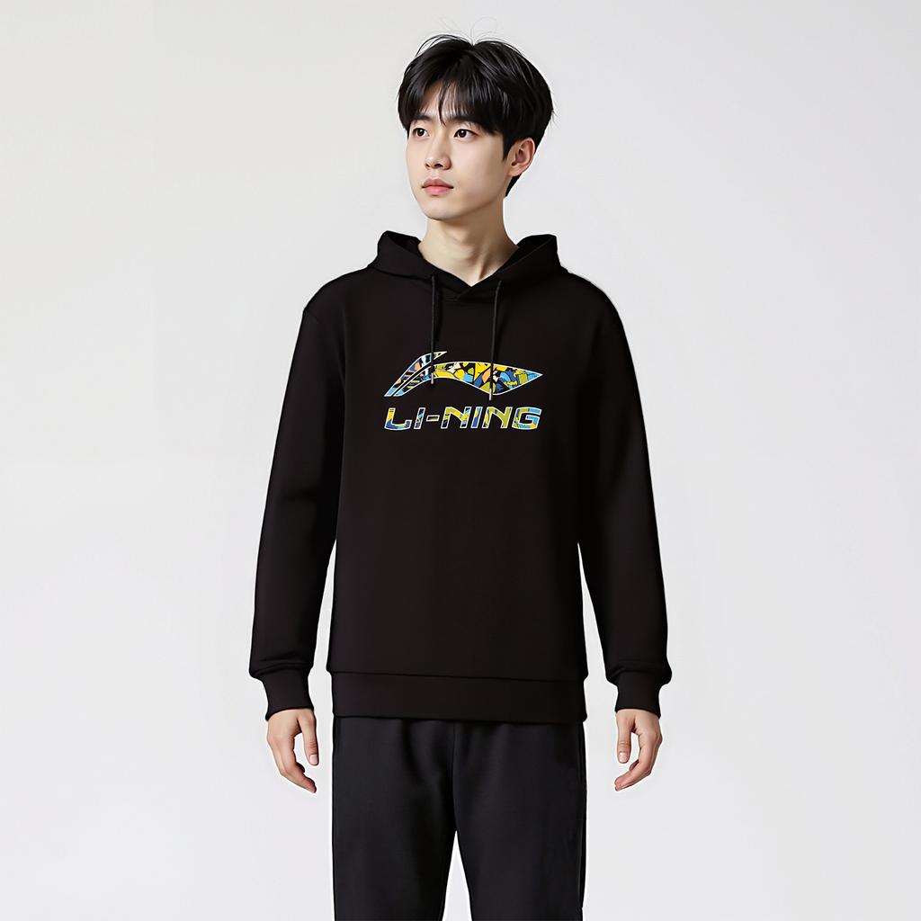 Li Ning Sweatshirts Men's Black Crew Neck Moderate AWDVJ01-2