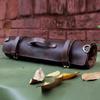 Handmade Leather Chef Knife Roll Bag: Culinary Travel Case