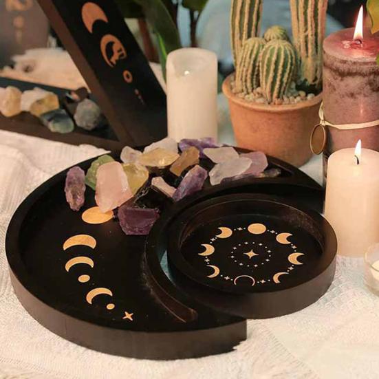Декоративный поднос большой емкости круглый декоративный многоразовый ароматерапевтический эфирный поднос для луны Home