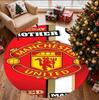 Manchester United F.C Pattern Round Rug, Indoor/Outdoor Mat, for Picnic, Gameroom, Bedroom, Office, Living Room, Home Decor Carpet, Birthday Gift